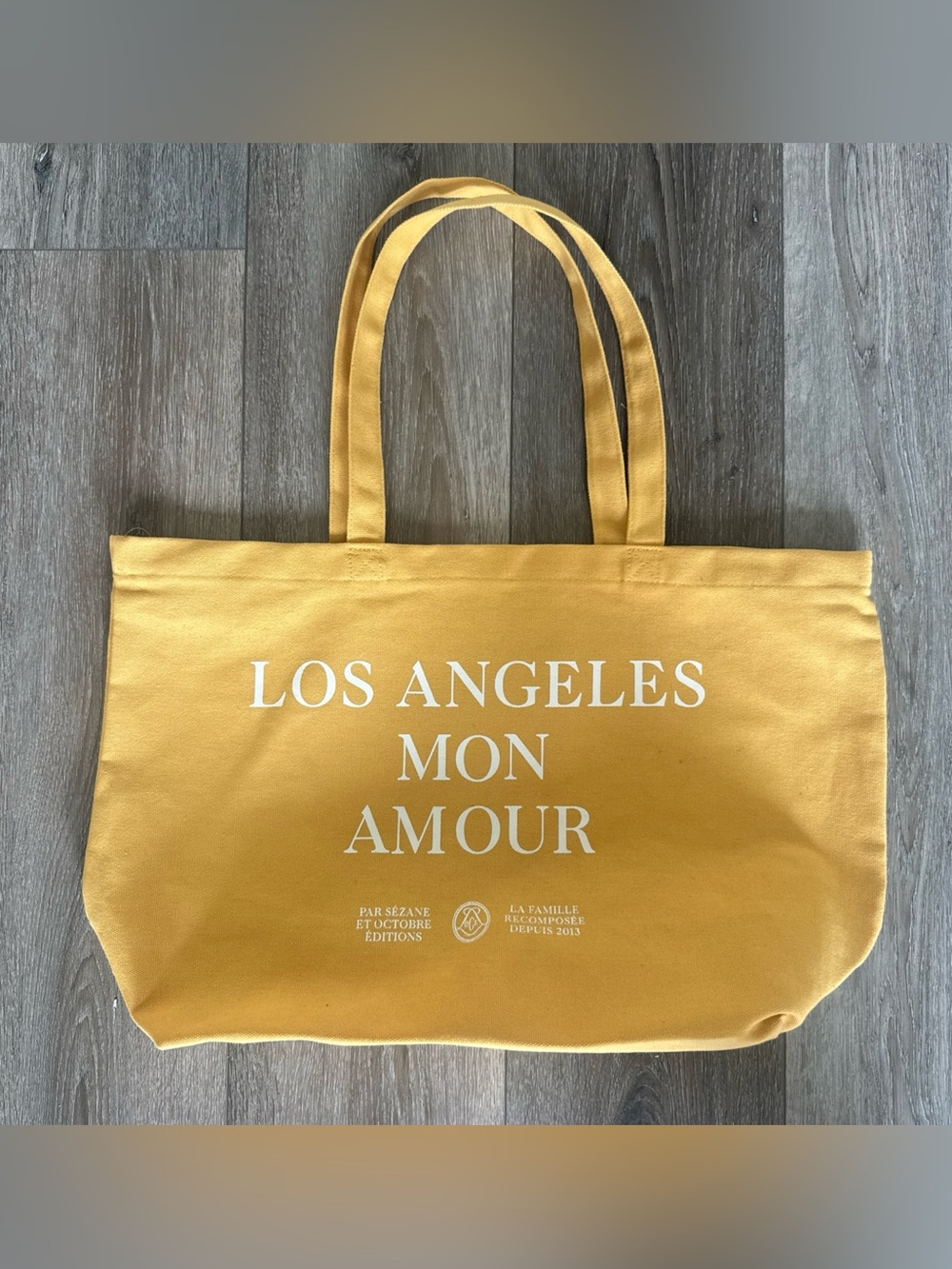 Sezane Los Angeles Yellow Mon Amour Tote Bag